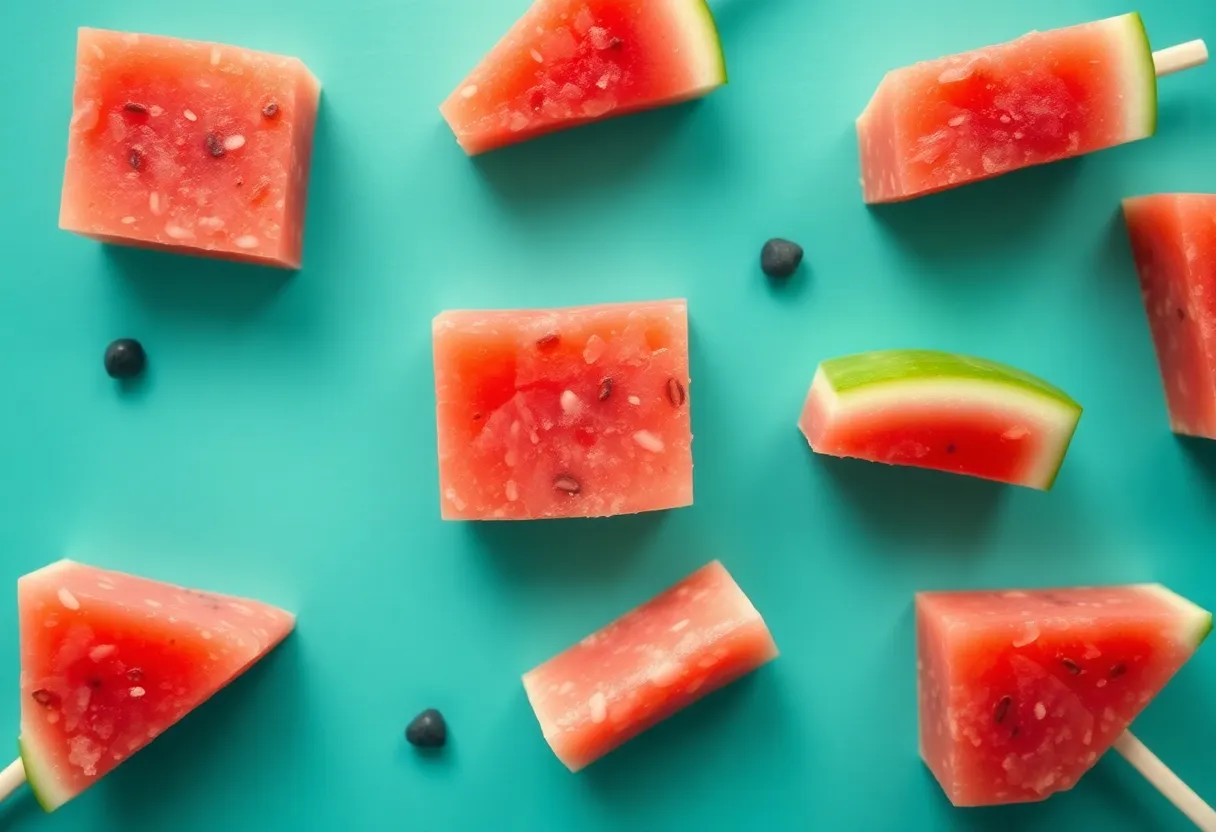 diy watermelon dog treats on skewers